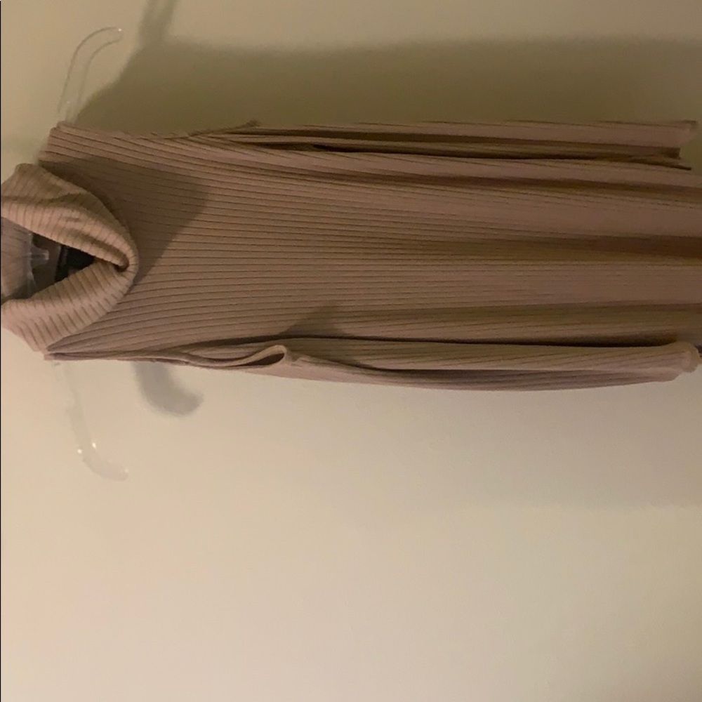 Tan long sleeve sweater dress